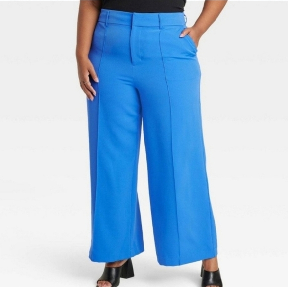 NWT Ava & Viv Blue High Rise Ankle Pant Size 17 - Picture 1 of 16